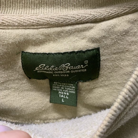 Vintage Eddie Bauer Oversized Tan Graphic Crewneck Sweatshirt - Picture 3 of 4